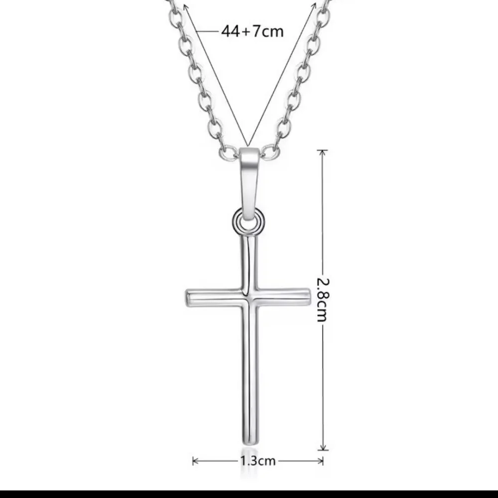2 Men's Cross Necklaces Gold Silver New F73‎